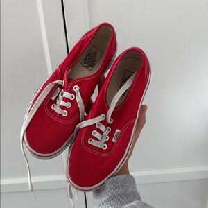Vans Kids Bright Red Canvas Sneakers size 3